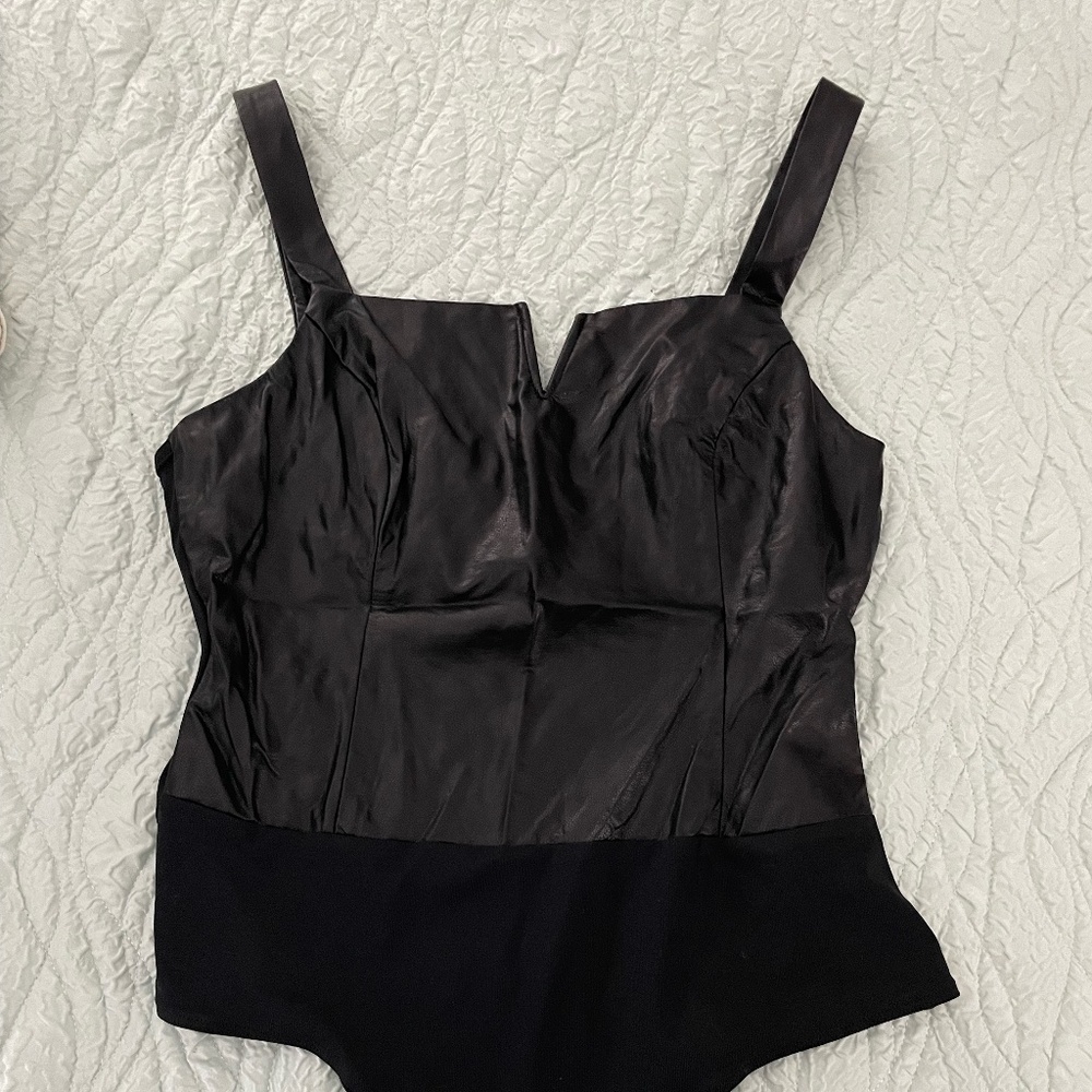 Black Leather Bodysuit